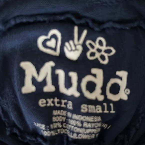 Mudd  lace Back dress  low-cut V front  EUC Midriff style  navy blue/cream Sz XS - Picture 13 of 14